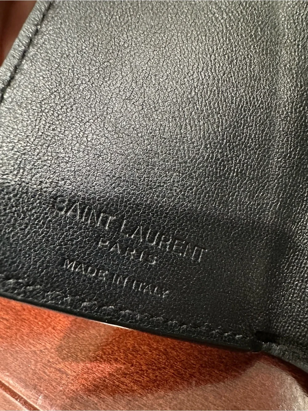 Saint Laurent Paris Python Compact Trifold Wallet Cream Black Exotic Leather - Picture 8 of 11